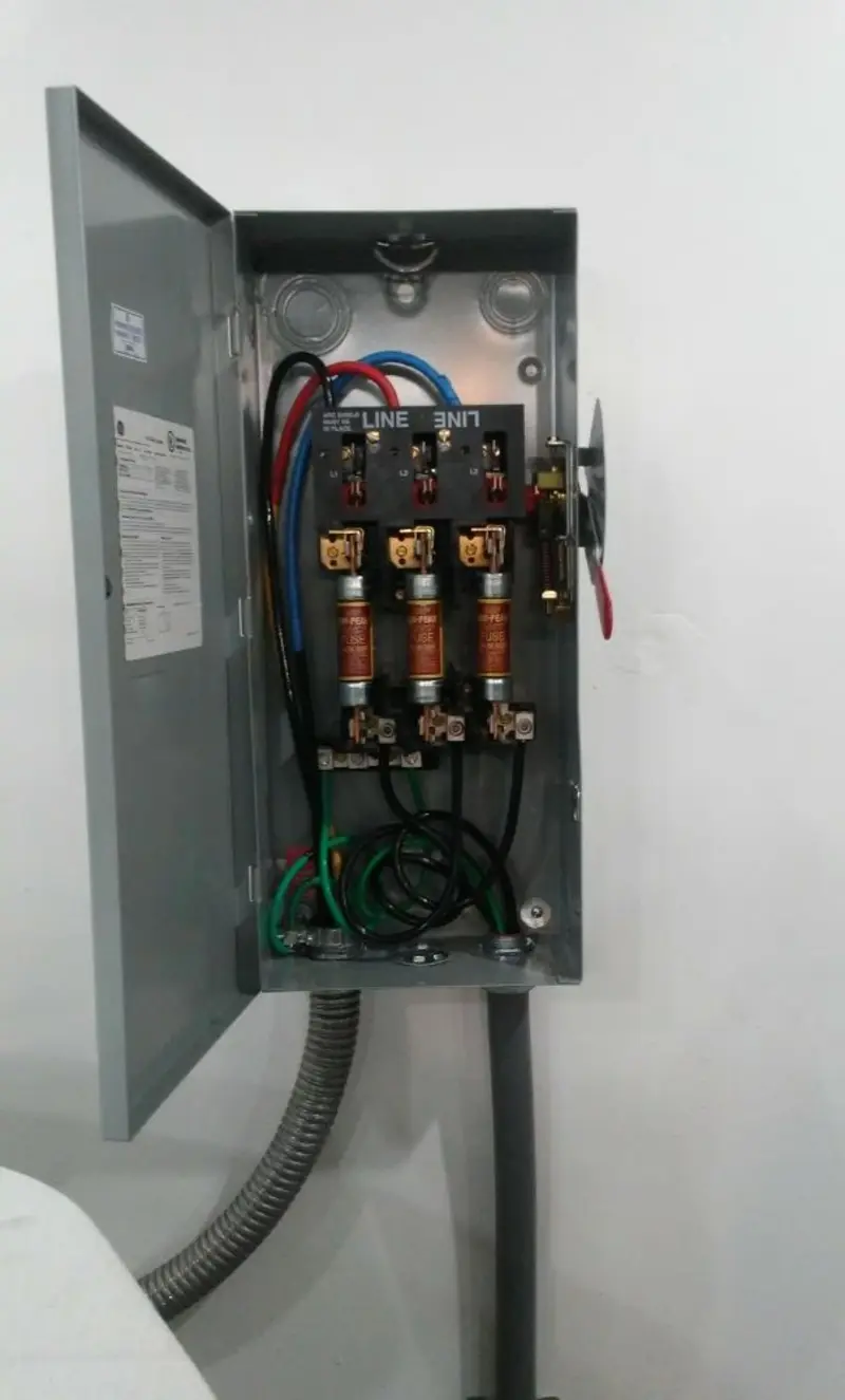 Three-phase disconnect switch installed for Electrical Wiring & Rewiring in Henrietta
